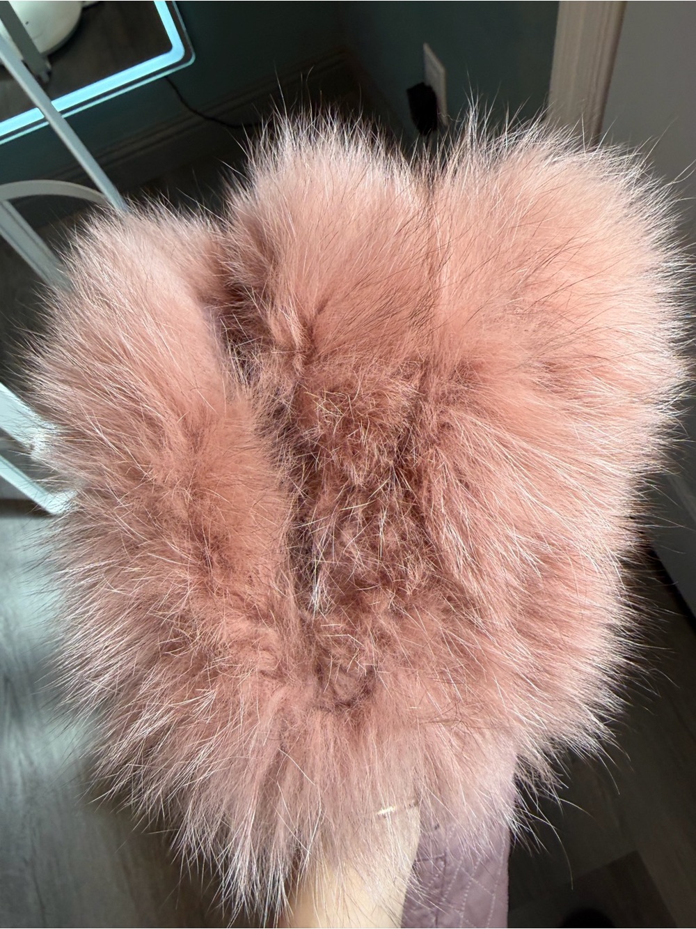 Vintage Pink sheep Leather Fox Fur Jacket XS Y2K Cropped - Picture 6 of 14